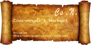 Cservenyák Norbert névjegykártya