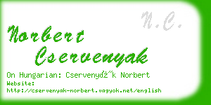 norbert cservenyak business card